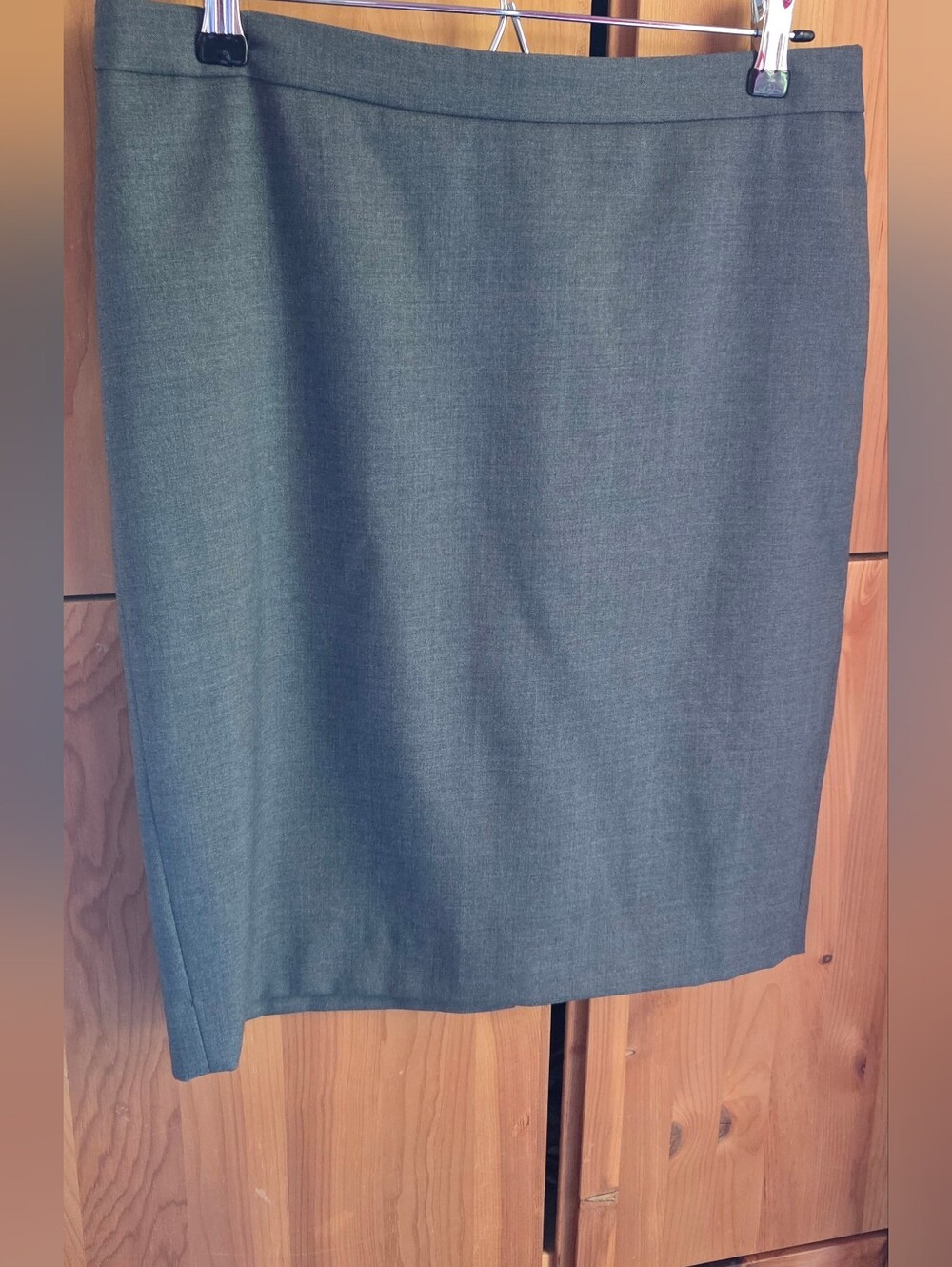 J Crew Super 100s Grey Wool Pencil Skirt Size 8